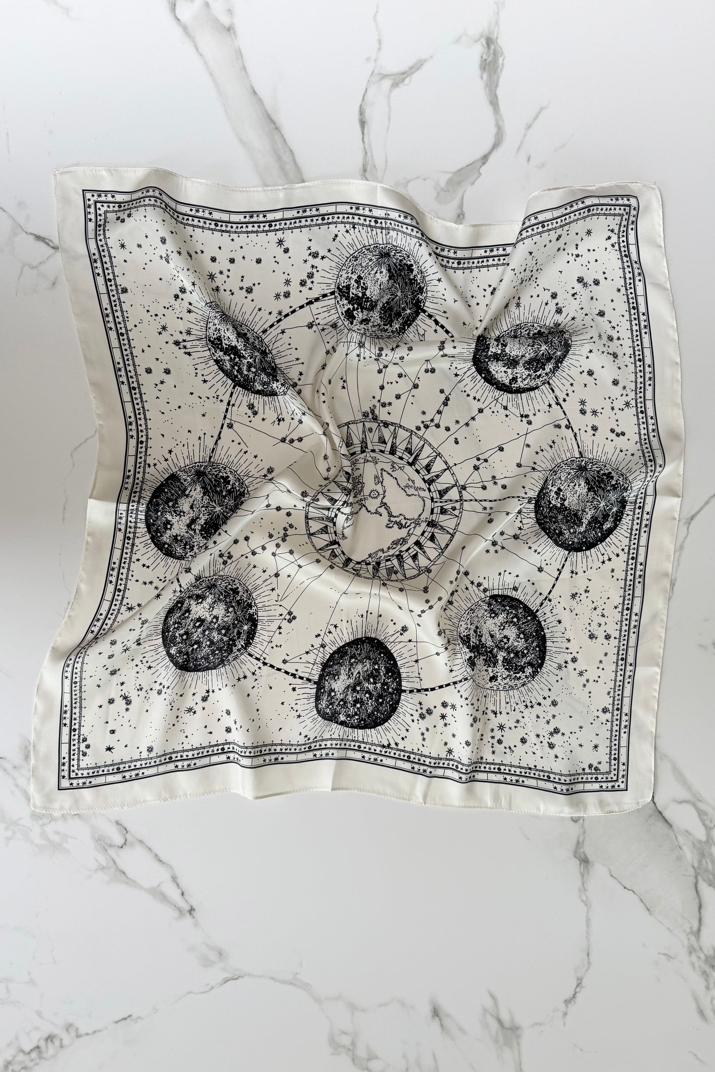 Vilja Silk Scarf -Astrology Cream - Øst London