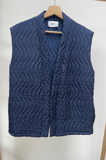 Navy Blue Quitted Vest