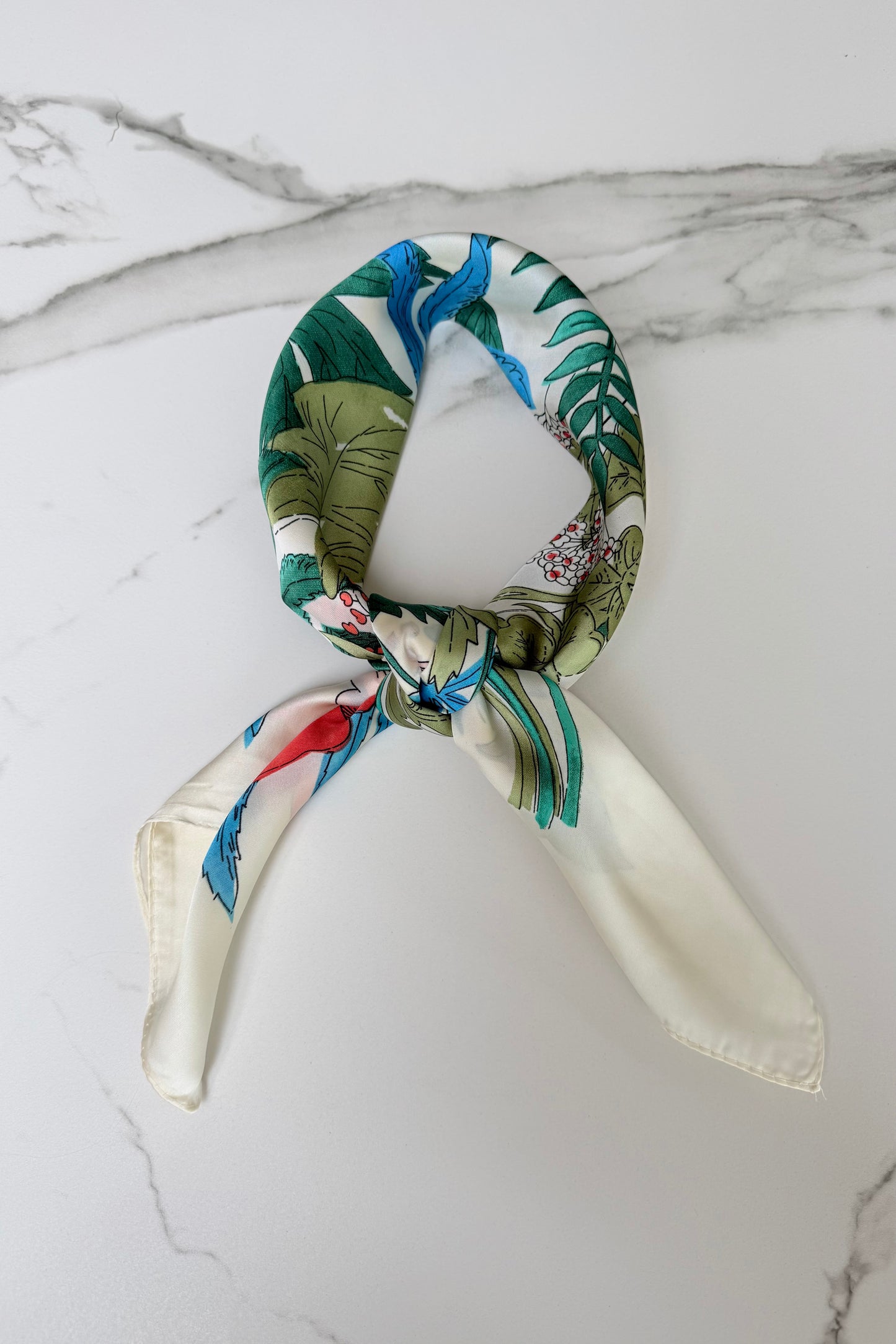 Vilja Silk Scarf -Flower Cream - Øst London