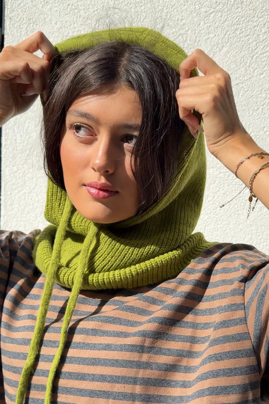 Rikke Cashmere Balaclava -Lime