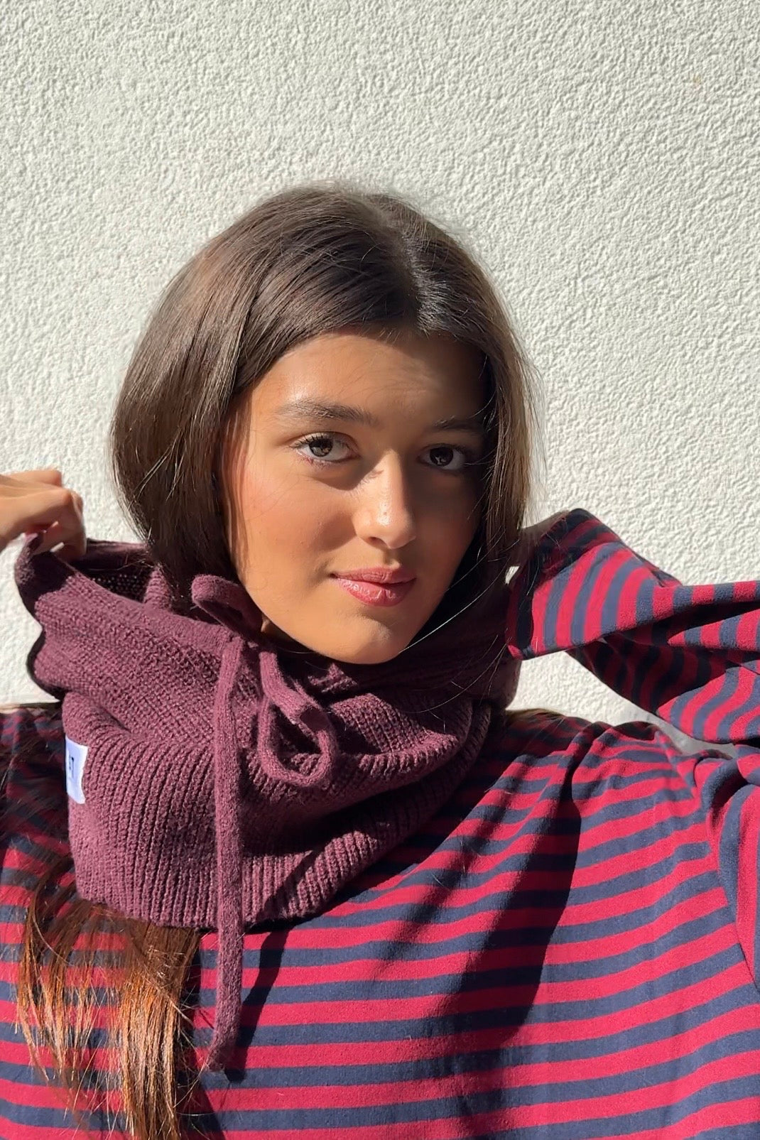 Rikke Cashmere Balaclava -Burgundy - Øst London