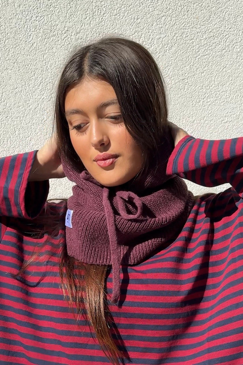 Rikke Cashmere Balaclava -Burgundy - Øst London