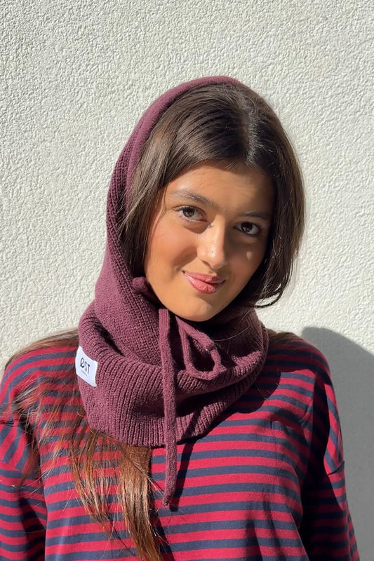 Rikke Cashmere Balaclava -Burgundy - Øst London