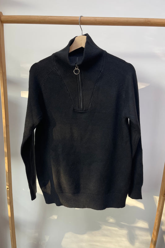 Ingrid half-zip Jumper -Black