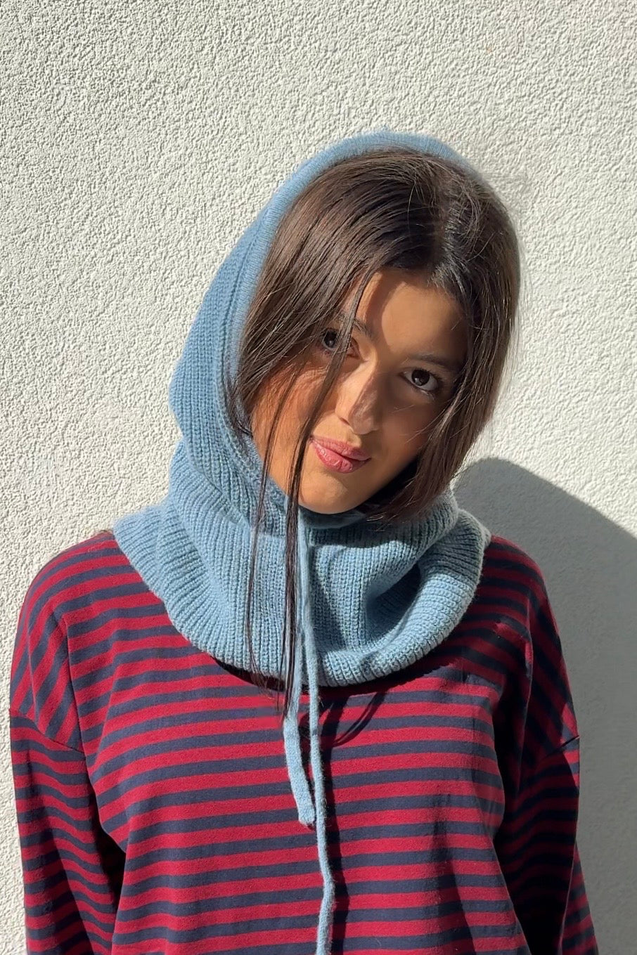 Rikke Cashmere Balaclava -Dusty Blue - Øst London