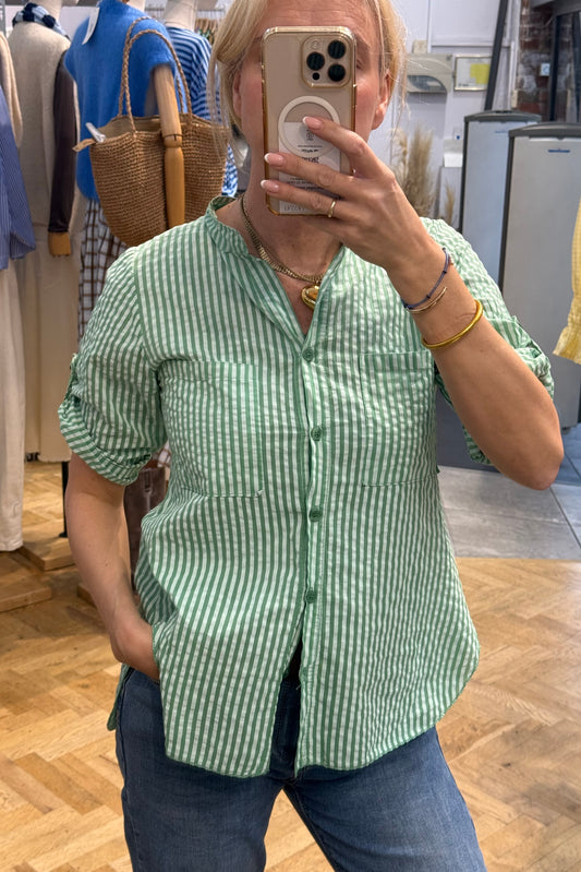 Cornelia Striped Shirt -Green - Øst London