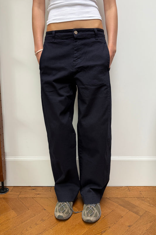 Lisa Barrel Trousers -Navy
