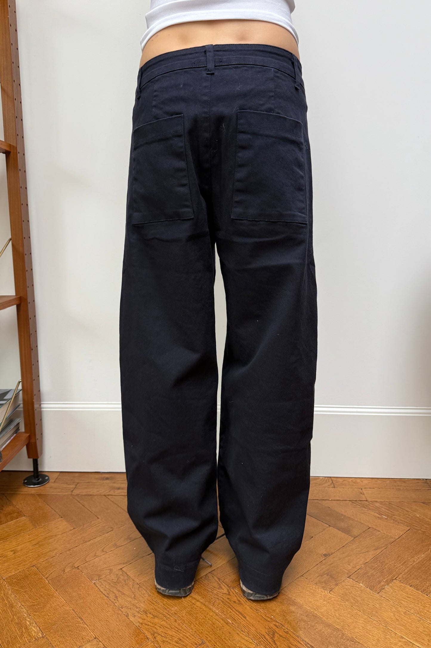 Lisa Barrel Trousers -Navy