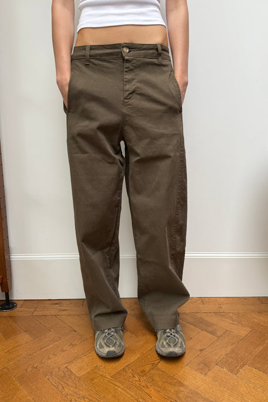 Lisa Barrel Trousers -Khaki