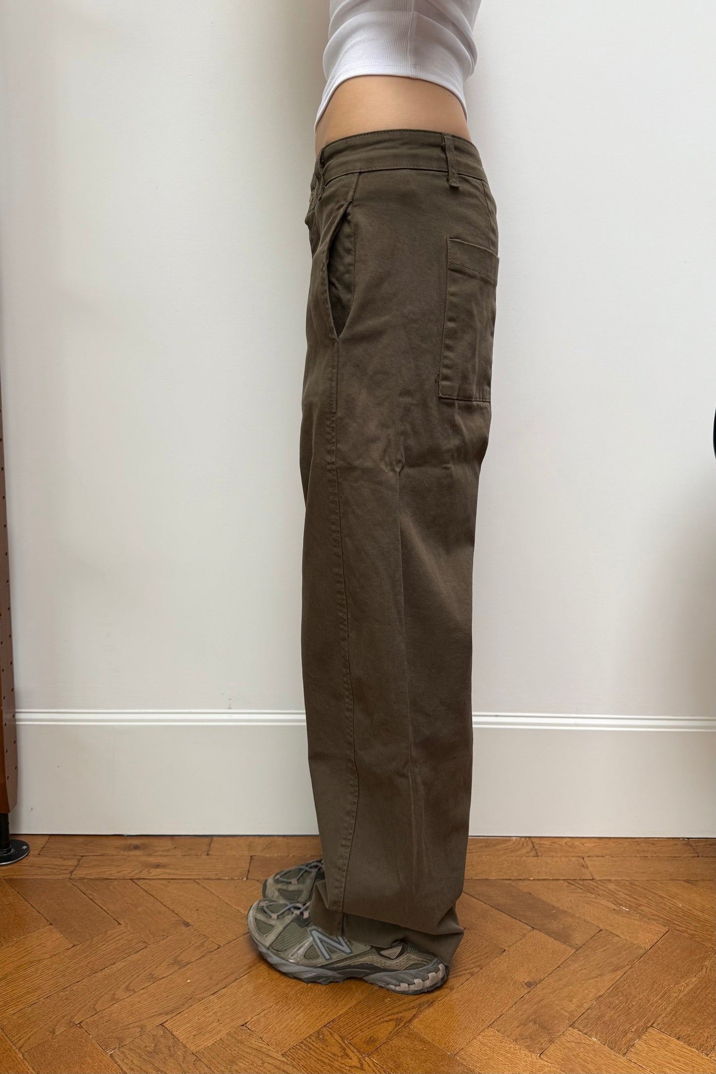 Lisa Barrel Trousers -Khaki