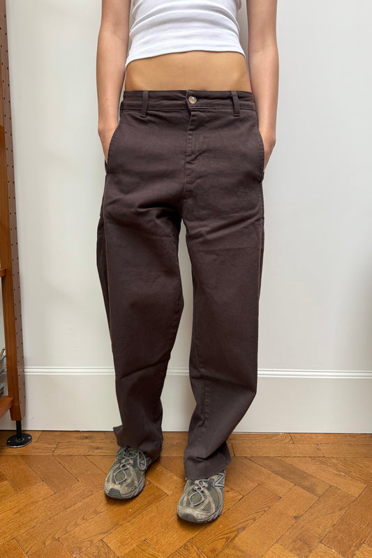 Lisa Barrel Trousers -Brown