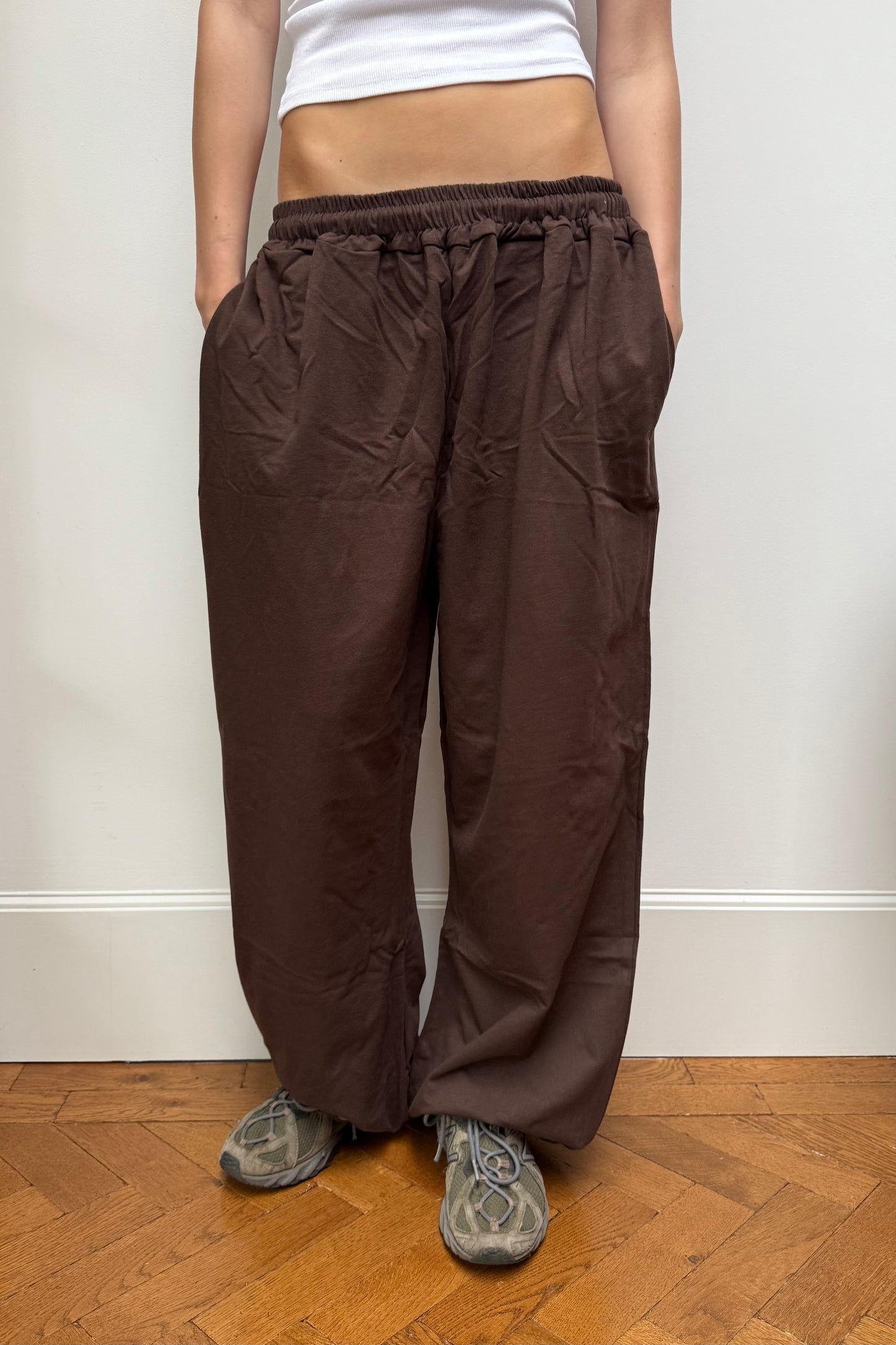 Elise Baggy Loungewear Trousers -Brown