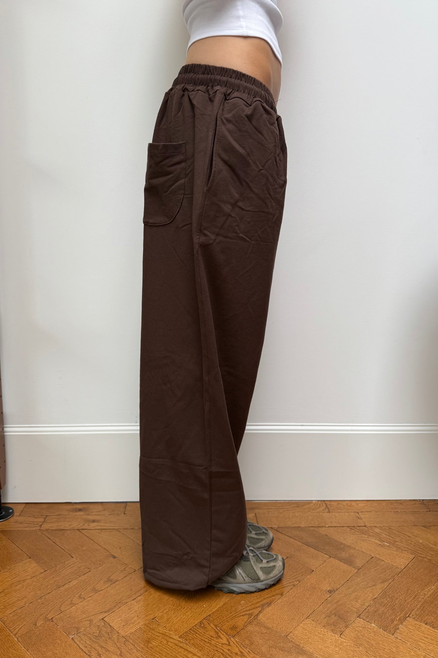 Elise Baggy Loungewear Trousers -Brown