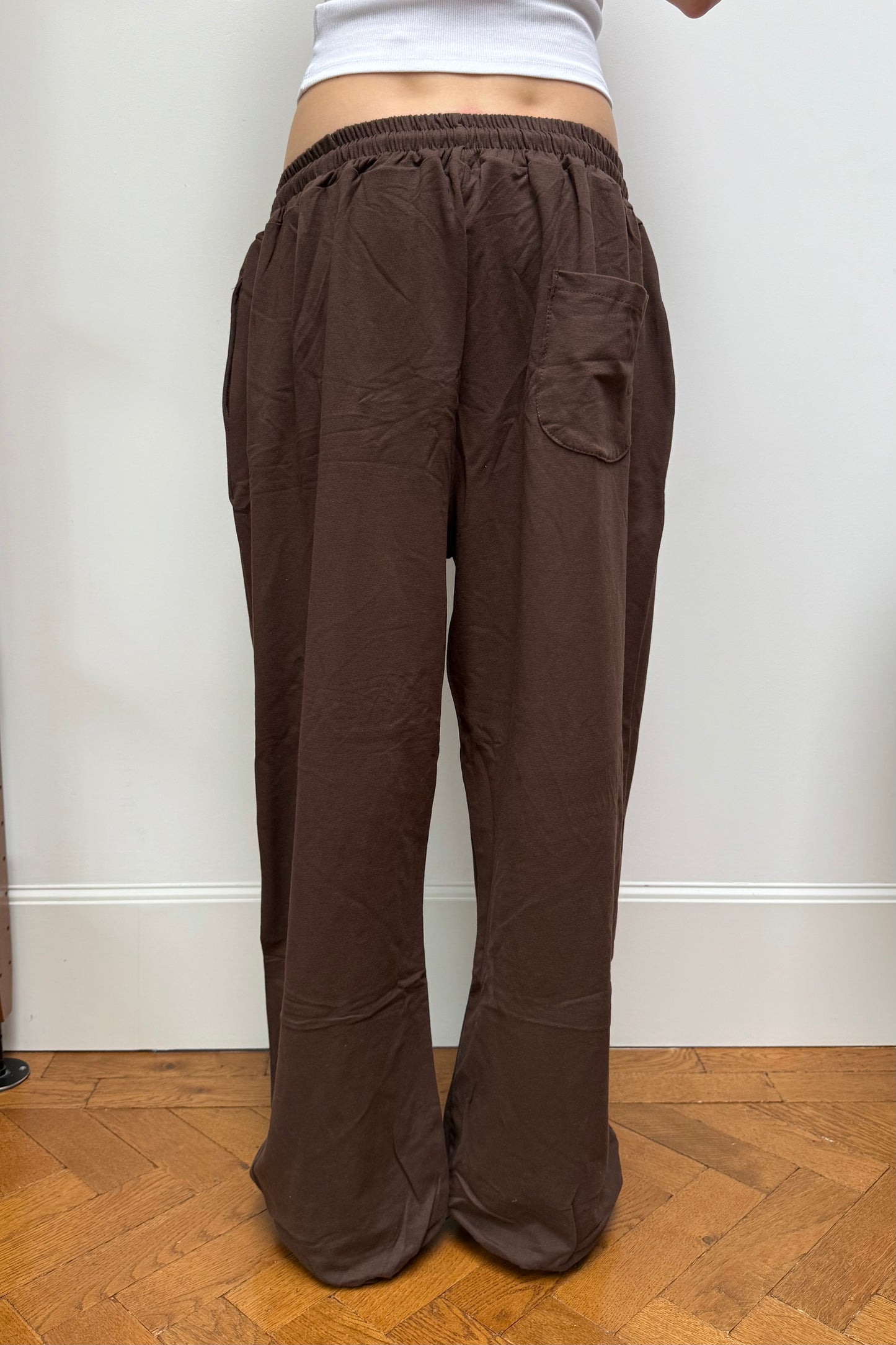 Elise Baggy Loungewear Trousers -Brown