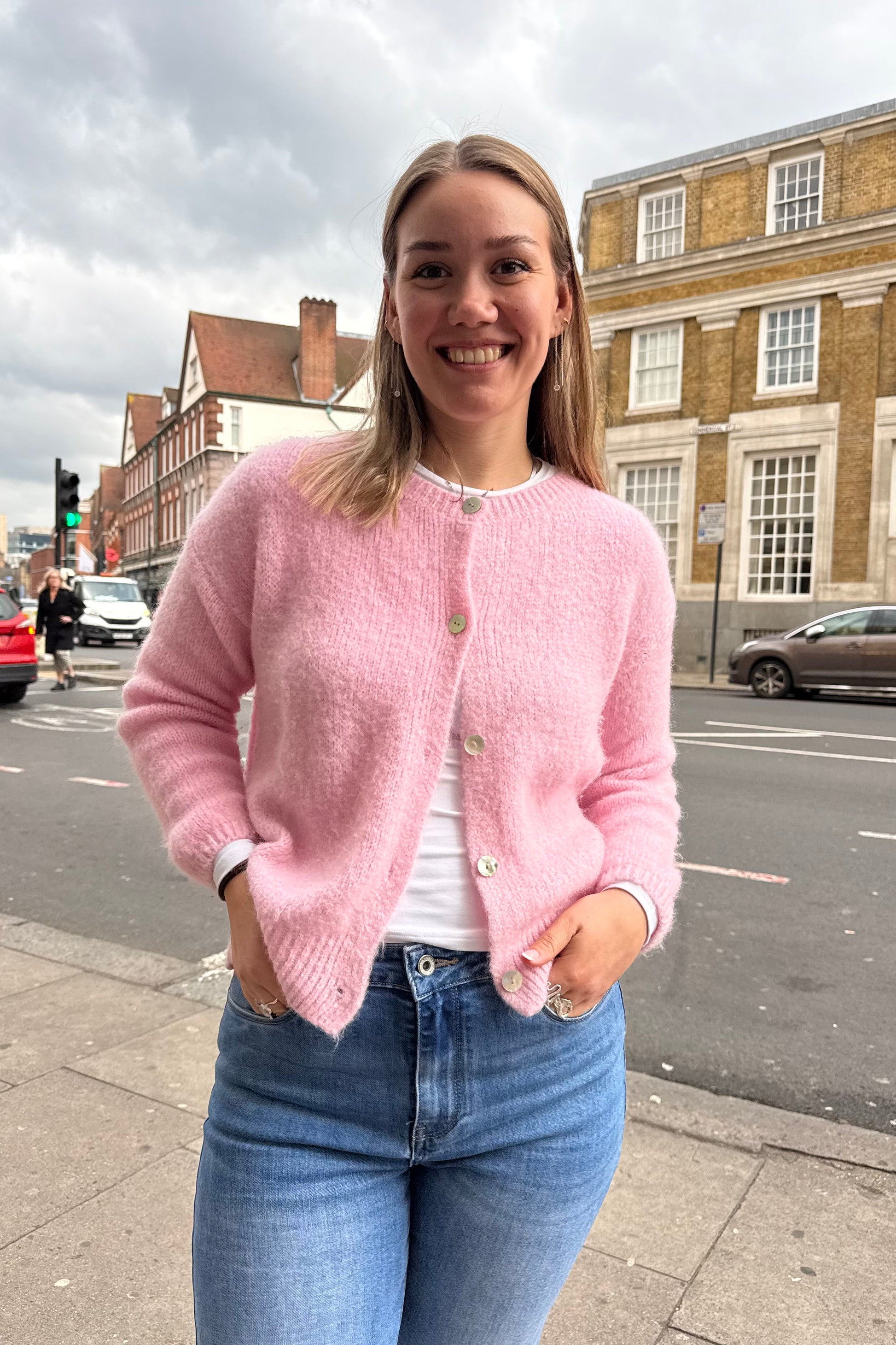 Josefine Mohair Cardigan -Soft Pink - Øst London