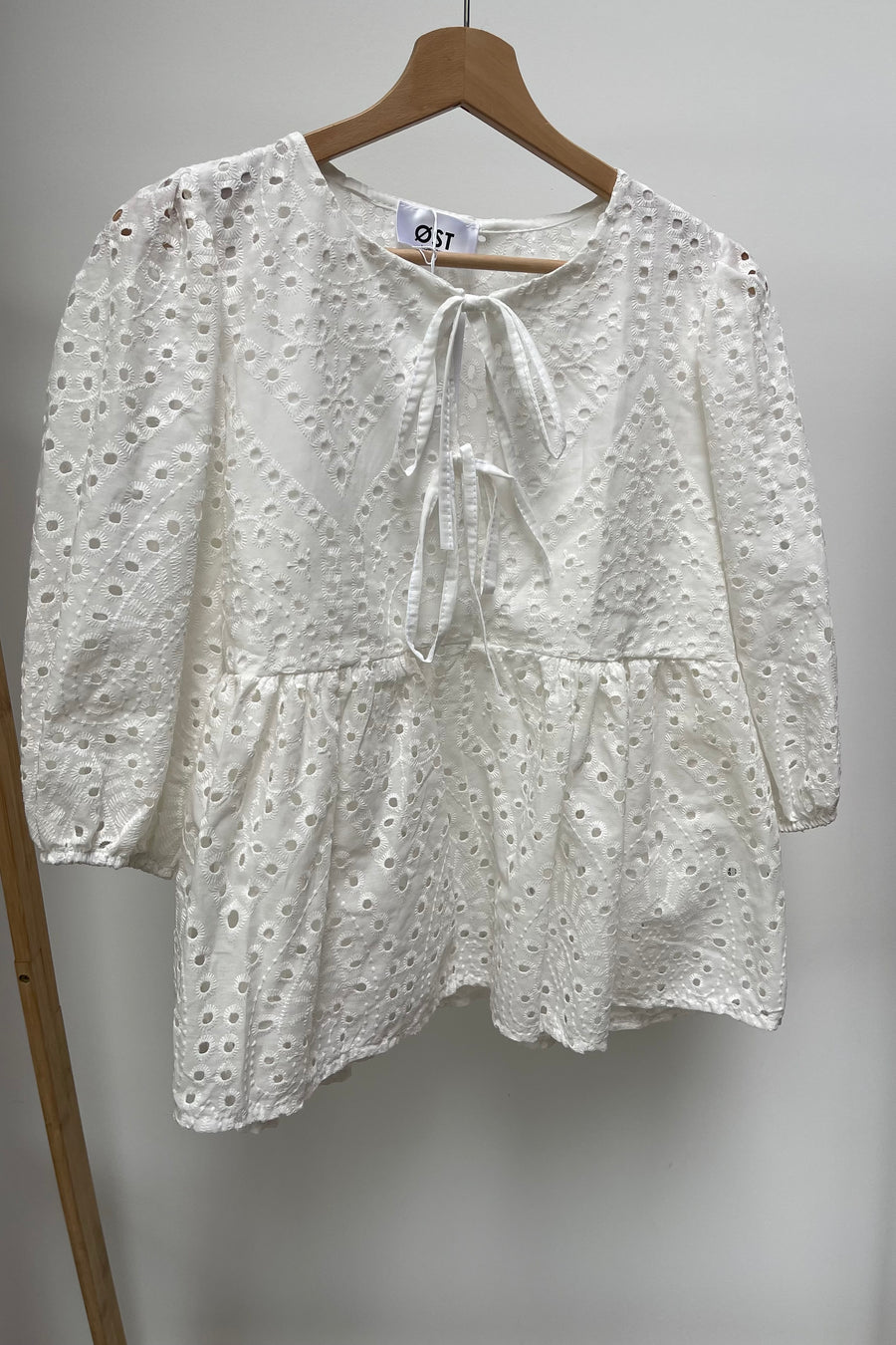 Broderie Anglase Tie Blouse