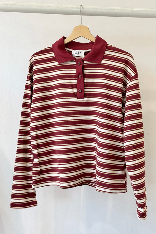 Ingrid Polo Shirt -Bordeaux/Brown - Øst London