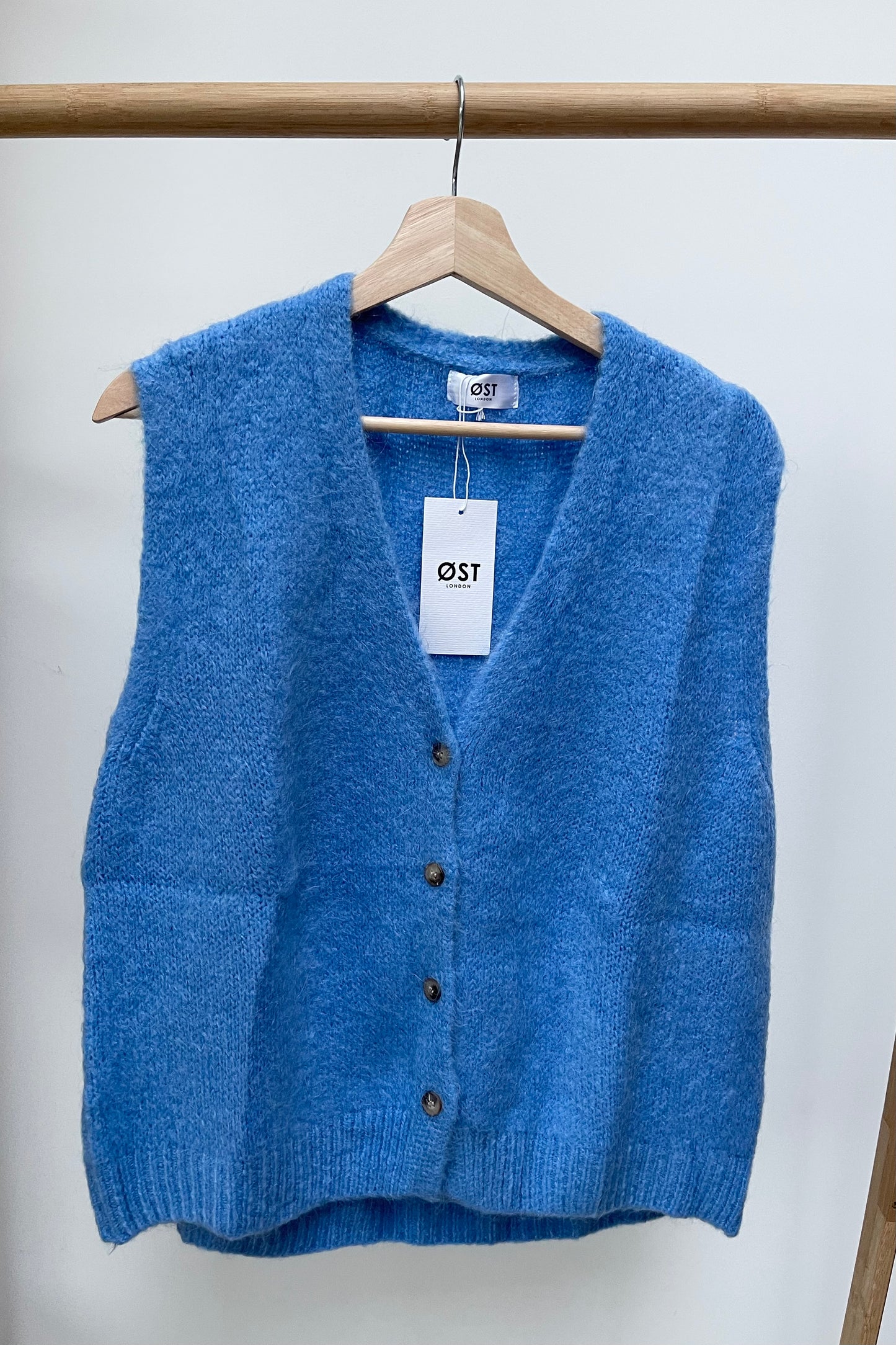 Mohair waistcoat with buttons Blue