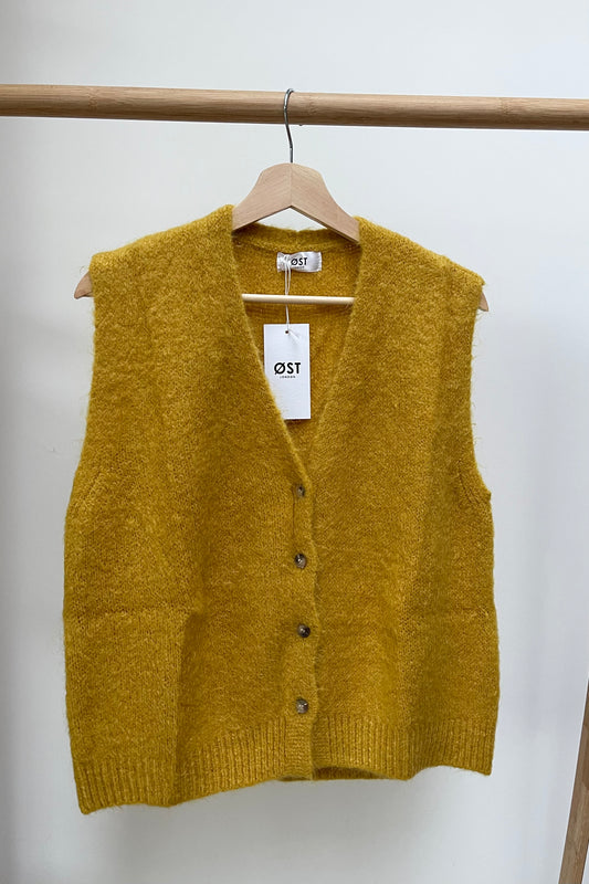 Erika Kid Mohair Vest -Mustard