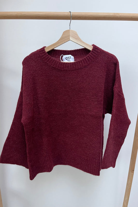 Laura Knitted Jumper -Burgundy