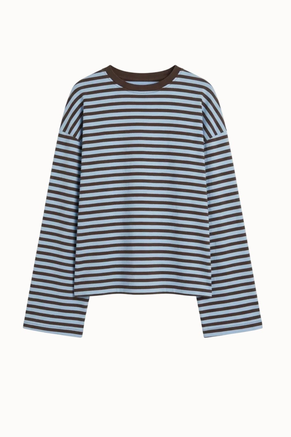 Anna Crewneck -Light Blue/Brown - Øst London