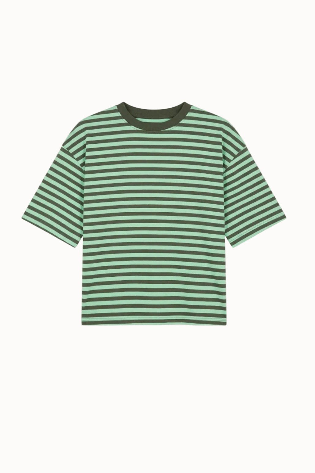 Else Striped T-Shirt -Khaki/Mint - Øst London