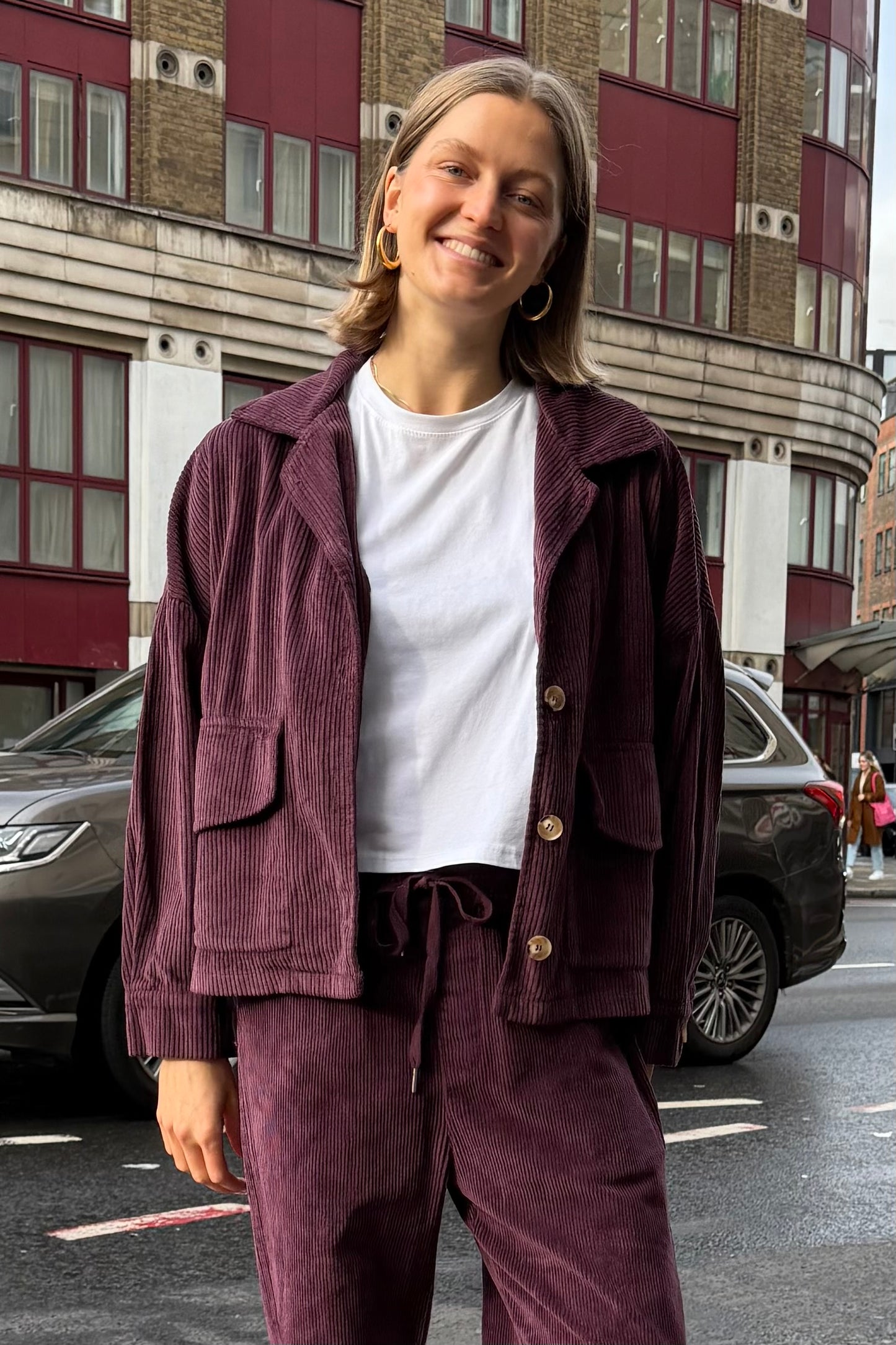Janne Corduroy Jacket -Bordeaux