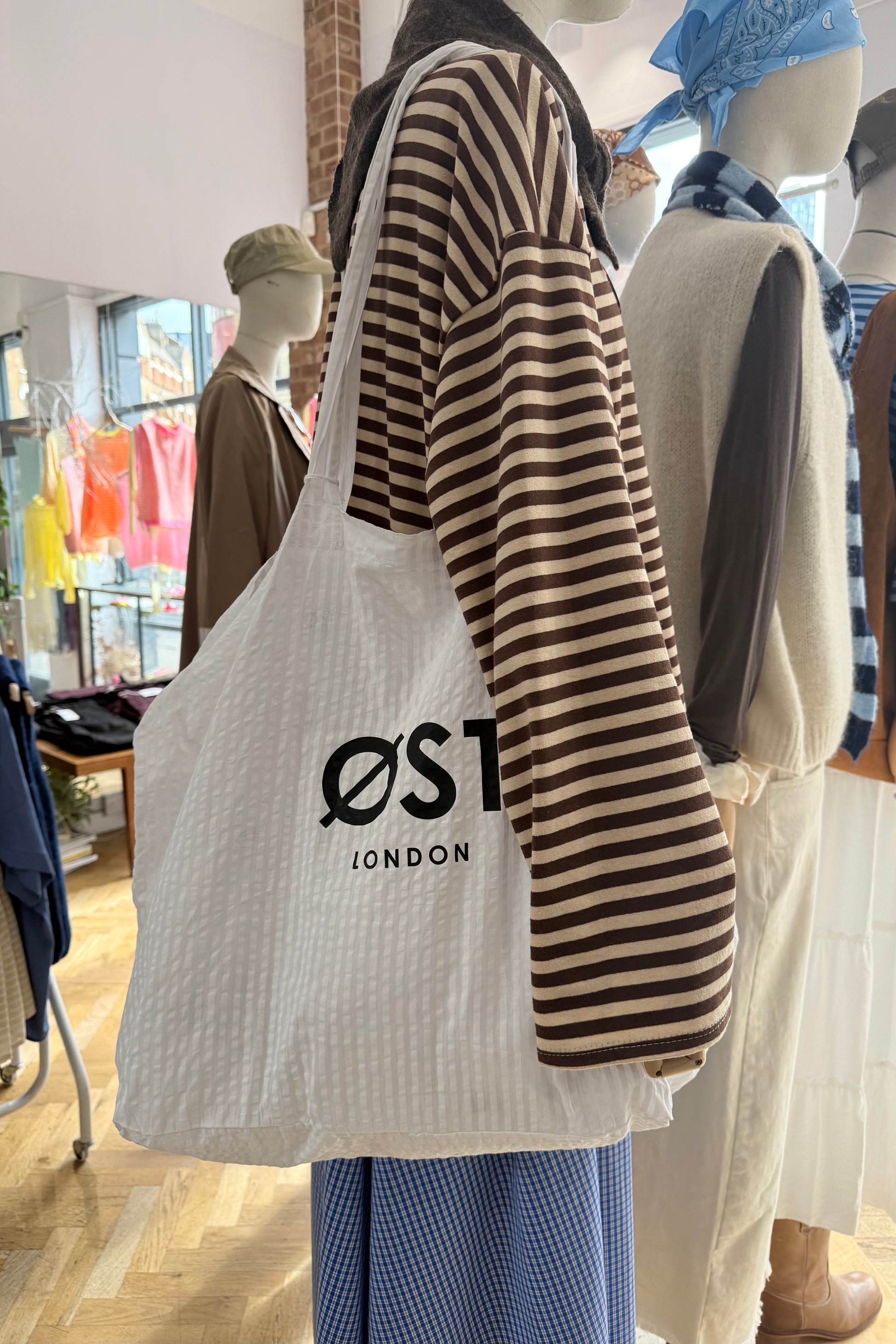 Striped Summer Bag -White - Øst London