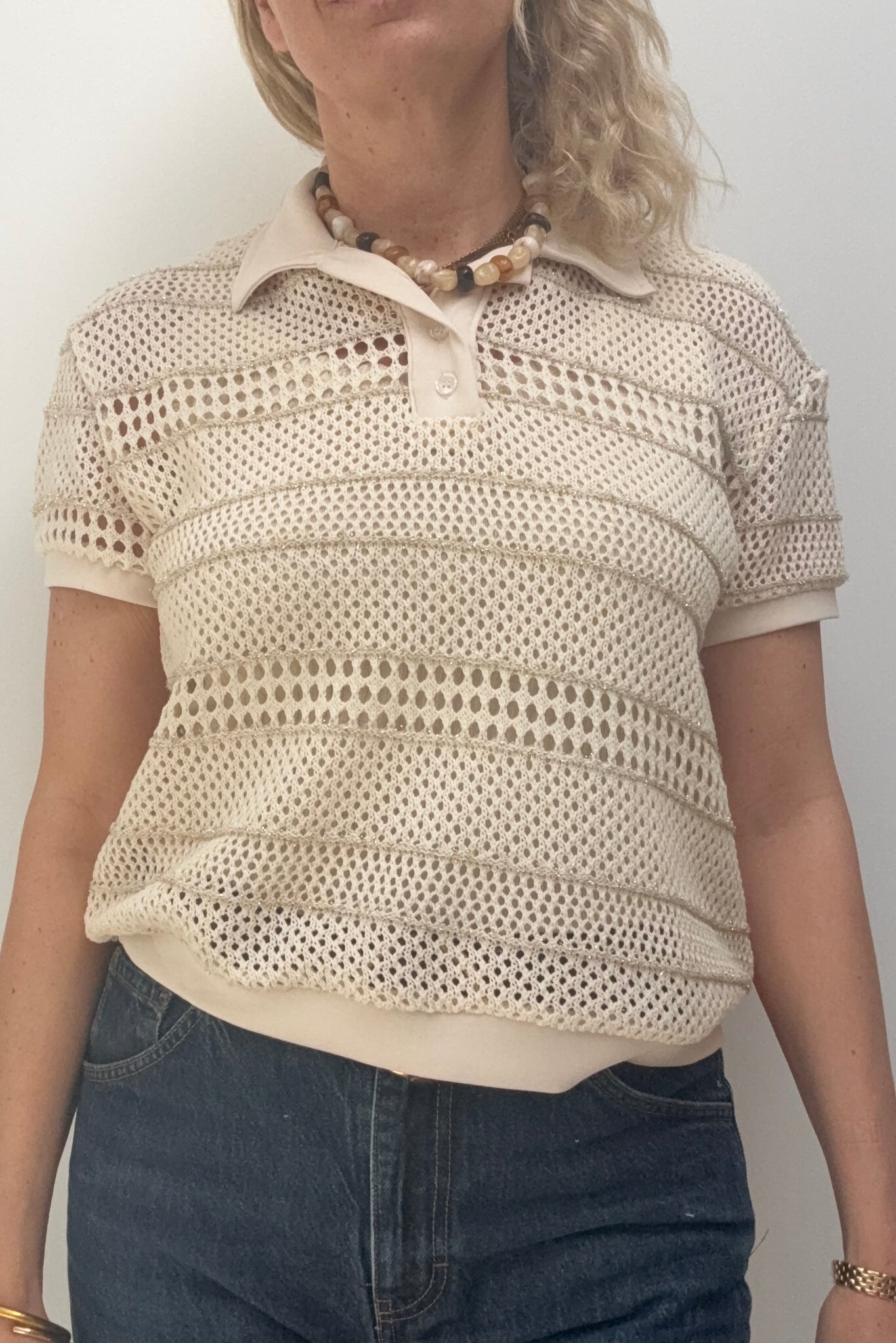 Crochet Polo -Cream - Øst London