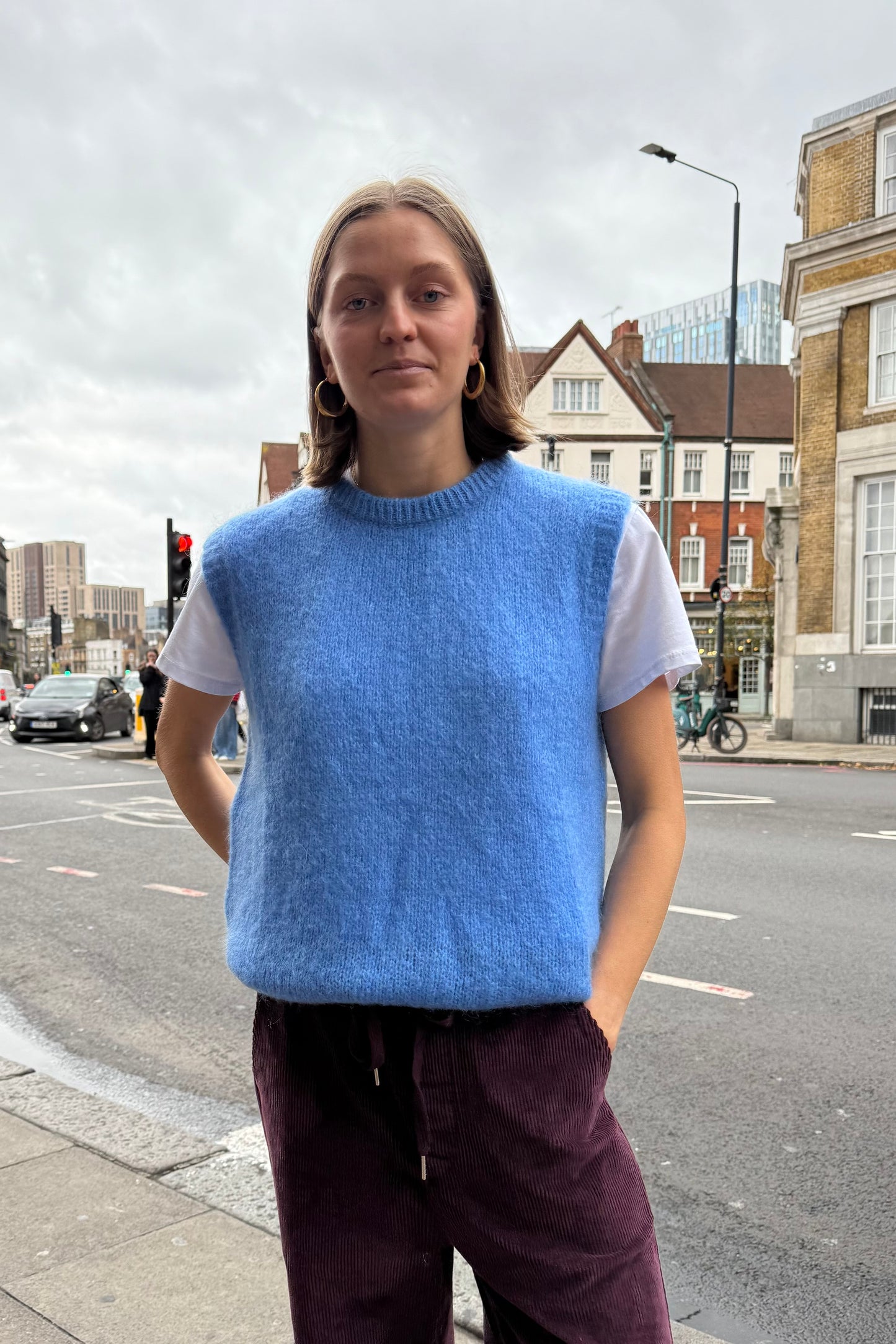 Alba Mohair Vest -Cornflower Blue