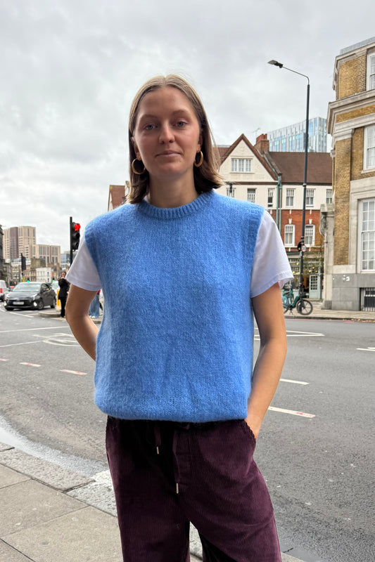 Alba Mohair Vest -Cornflower Blue