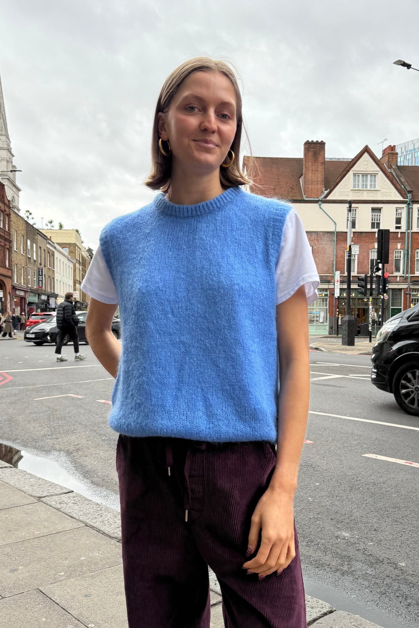 Alba Mohair Vest -Cornflower Blue