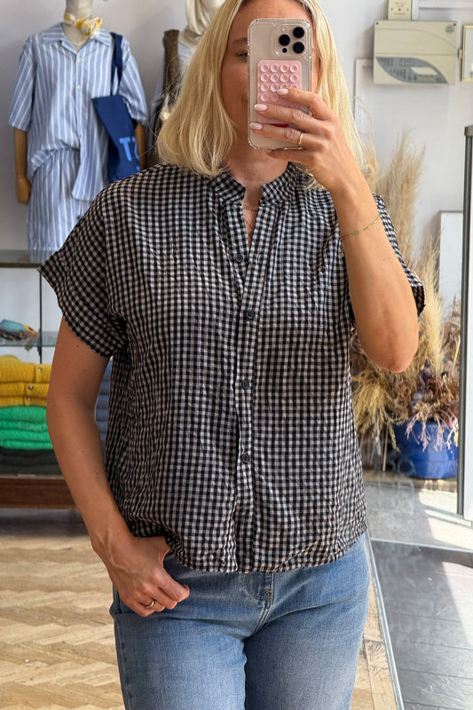 Hannah Gingham Shirt -Black