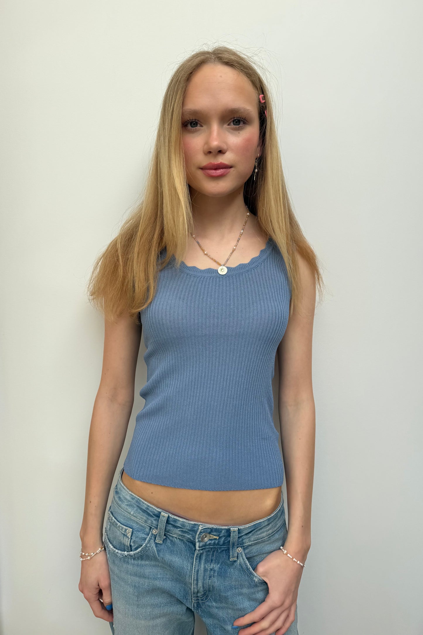 Andrea Tank Top -Blue - Øst London