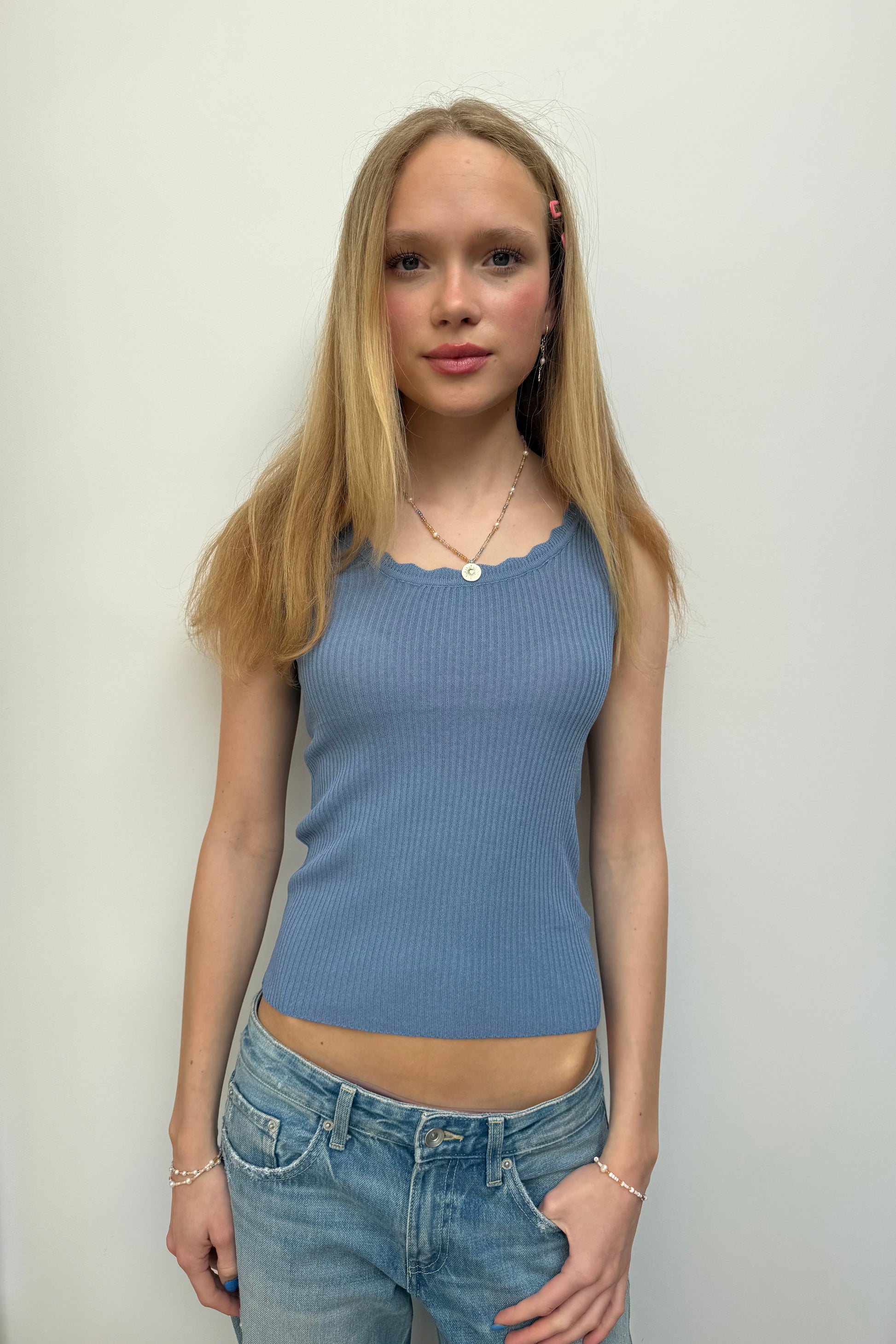 Andrea Tank Top -Blue - Øst London