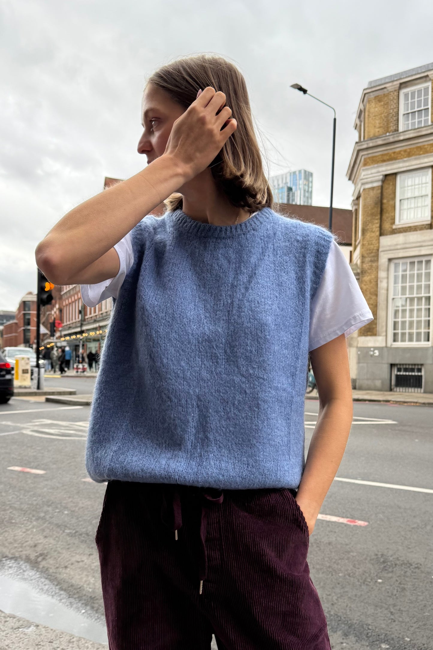 Alba Mohair Vest -Denim Blue