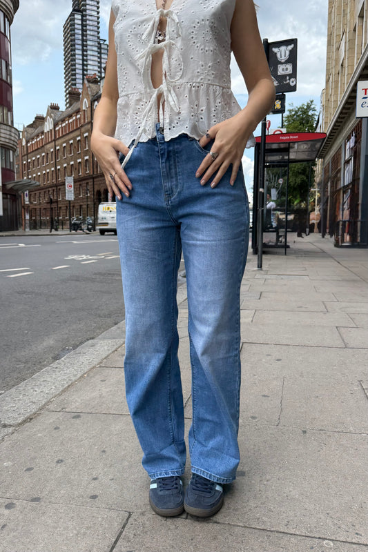 Astrid High Waist Jeans -Mid Blue