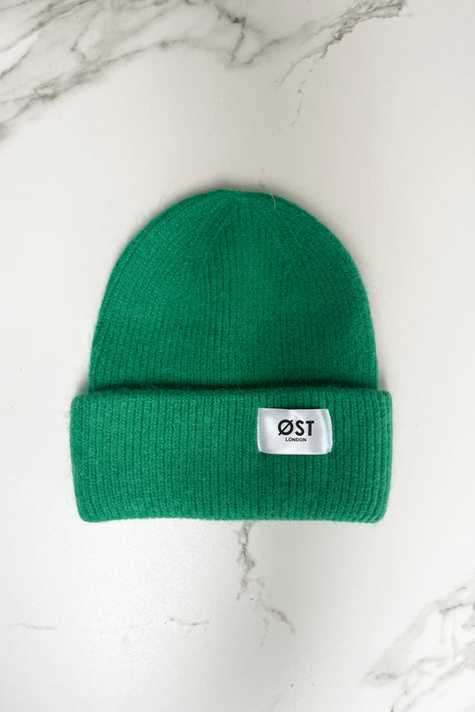 warm Beanie Angora hat Green