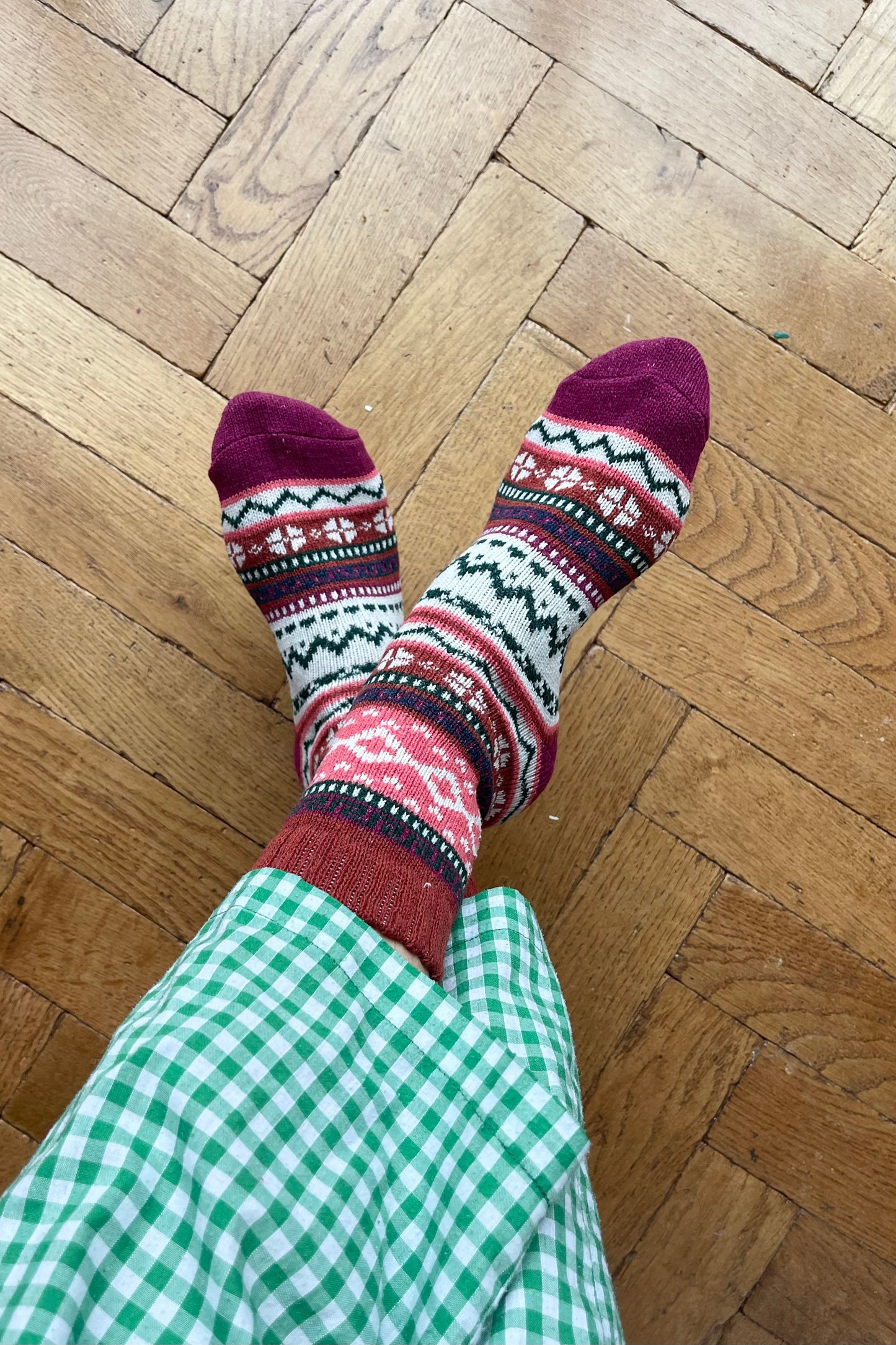 Wool Socks Scandinavian style Fair Isle