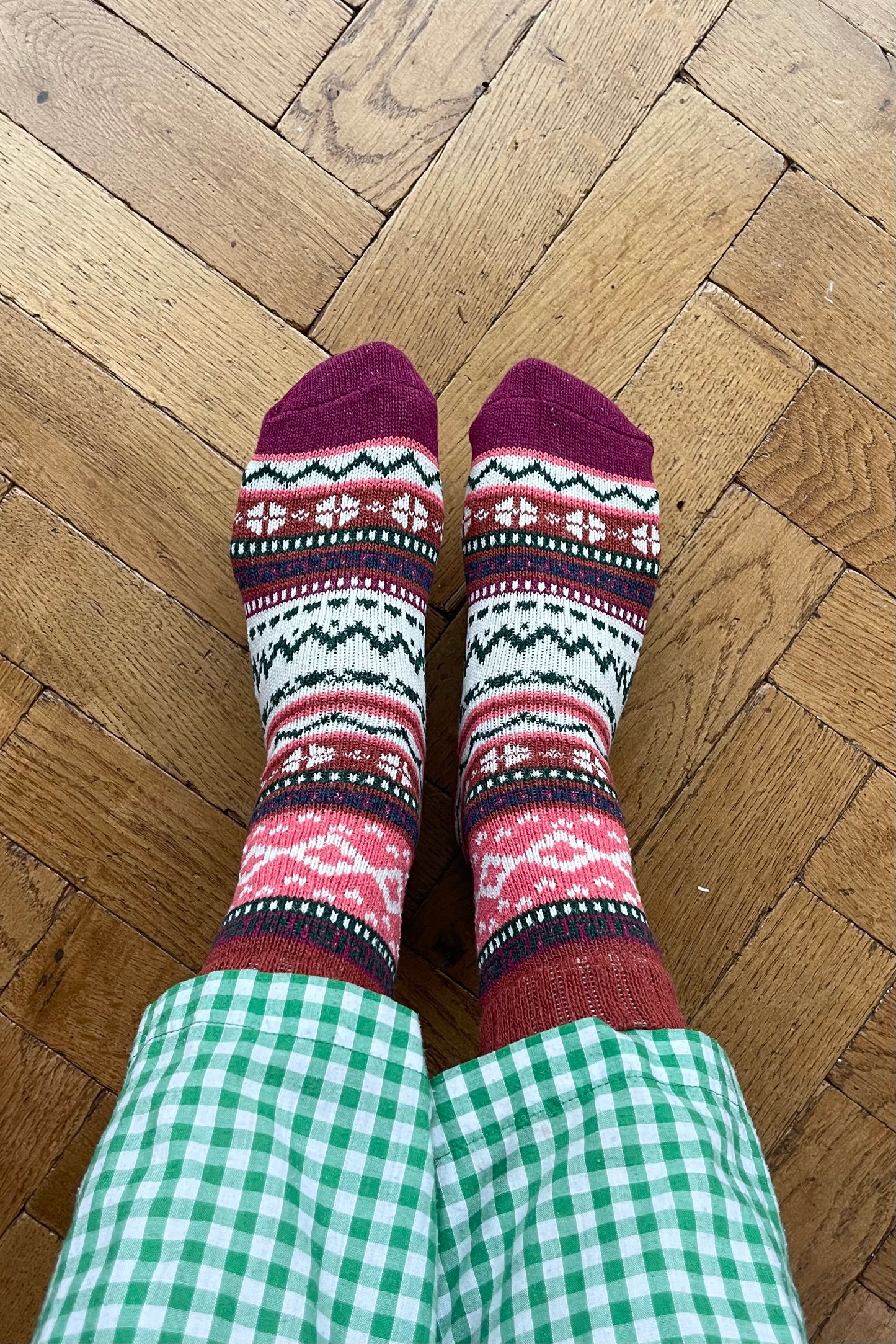 Wool Socks Scandinavian style Fair Isle