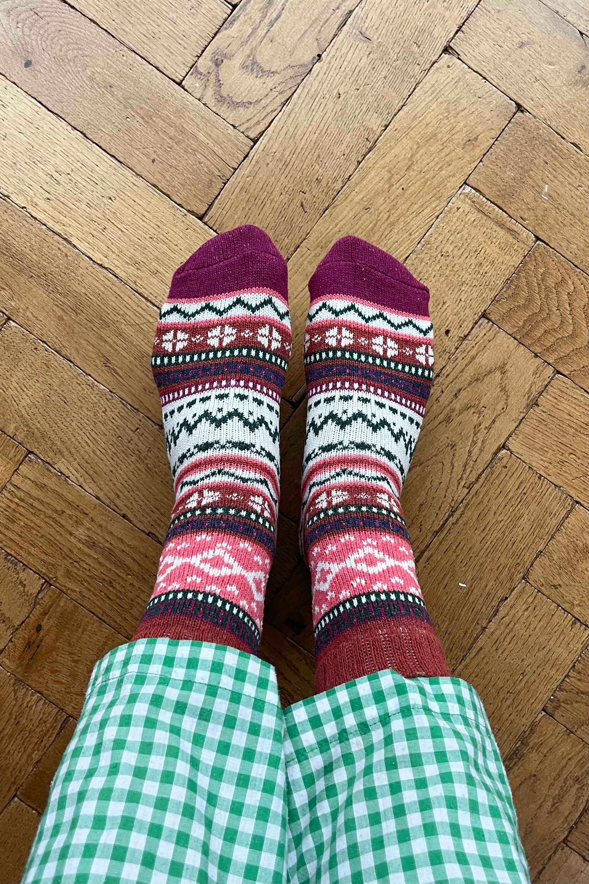 Wool Socks Scandinavian style Fair Isle