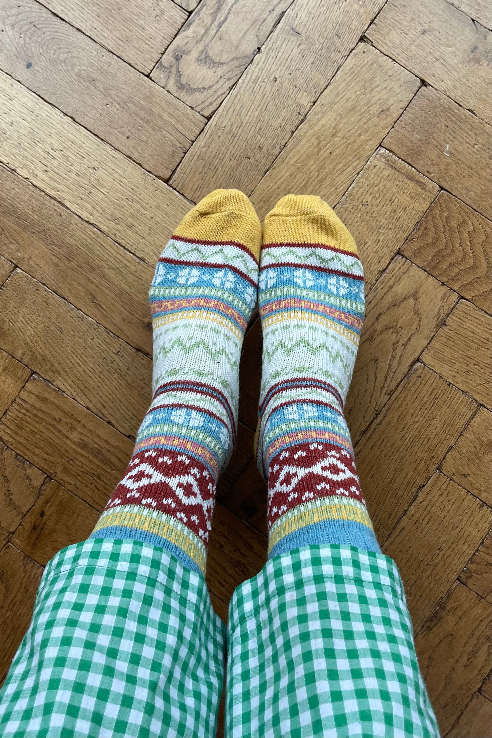 Fair Isle Wool Socks Scandinavian style