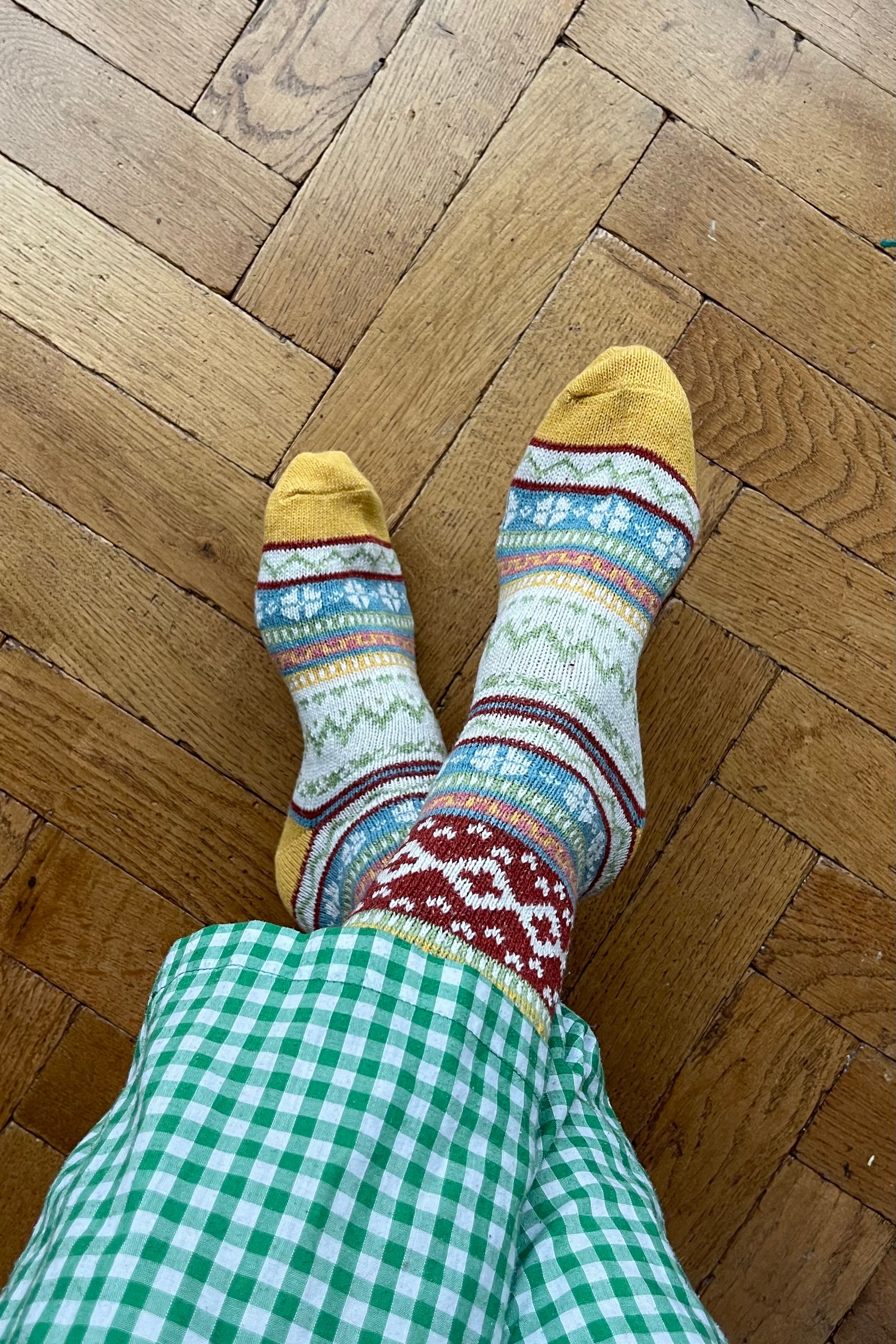 Fair Isle Wool Socks Scandinavian style