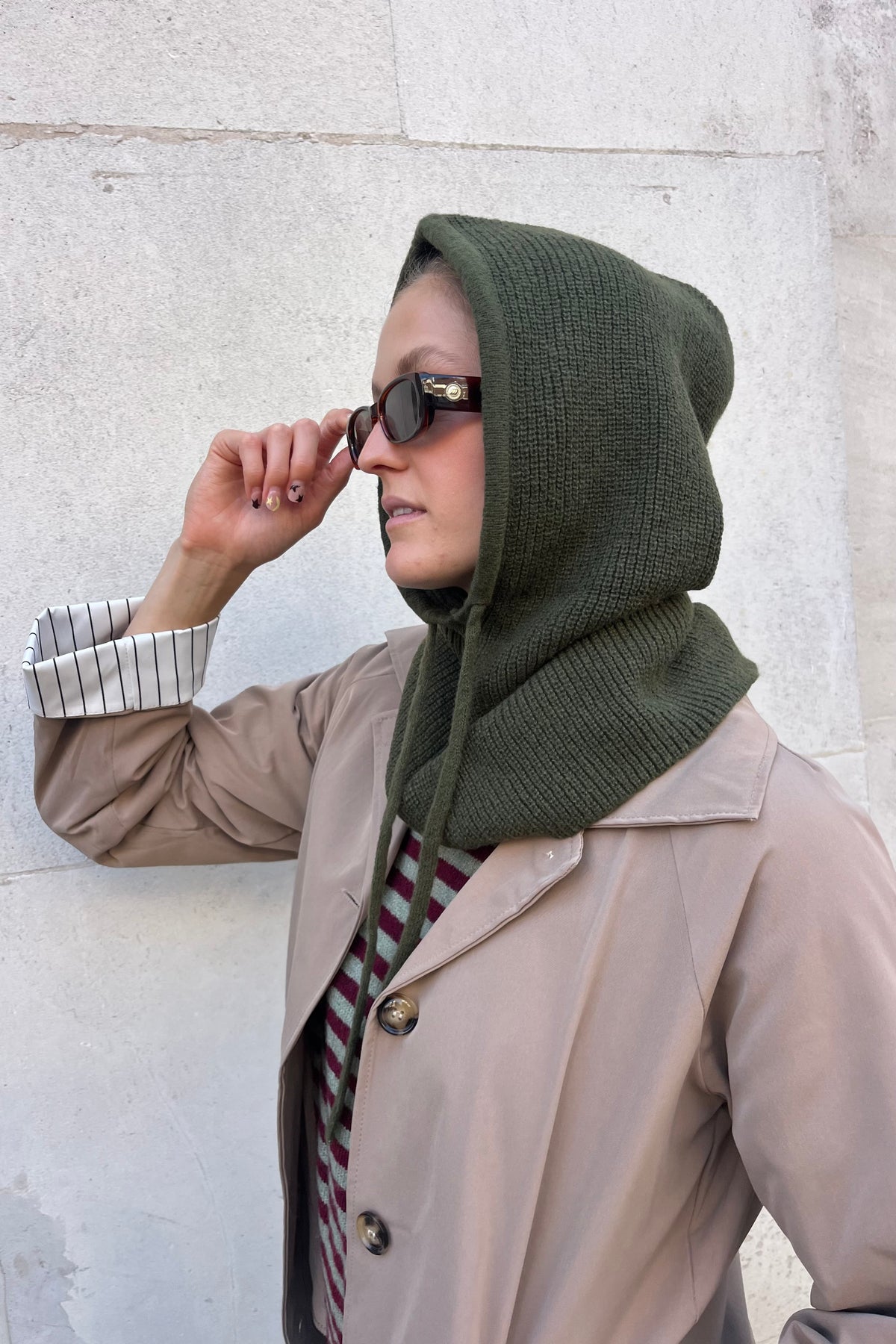 Rikke Cashmere Balaclava -Khaki - Øst London
