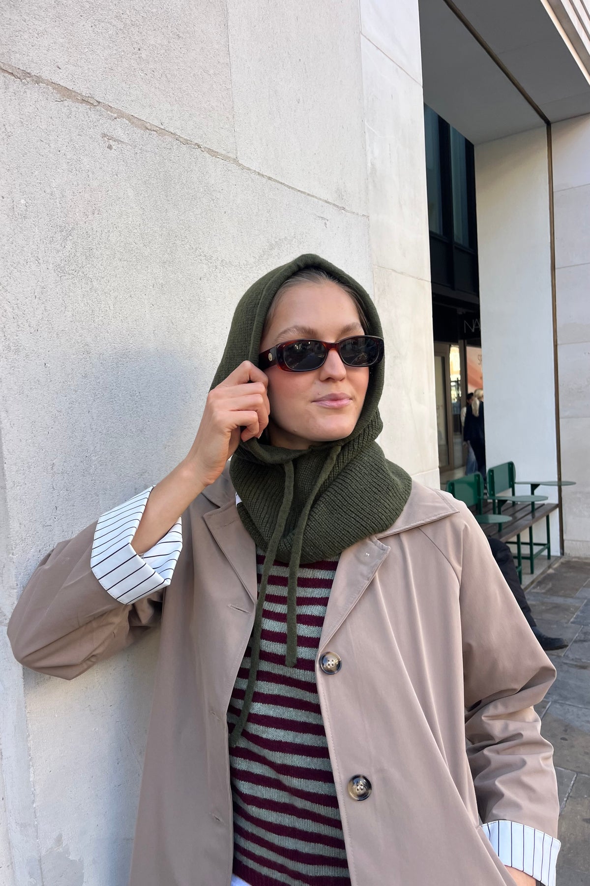 Rikke Cashmere Balaclava -Khaki - Øst London