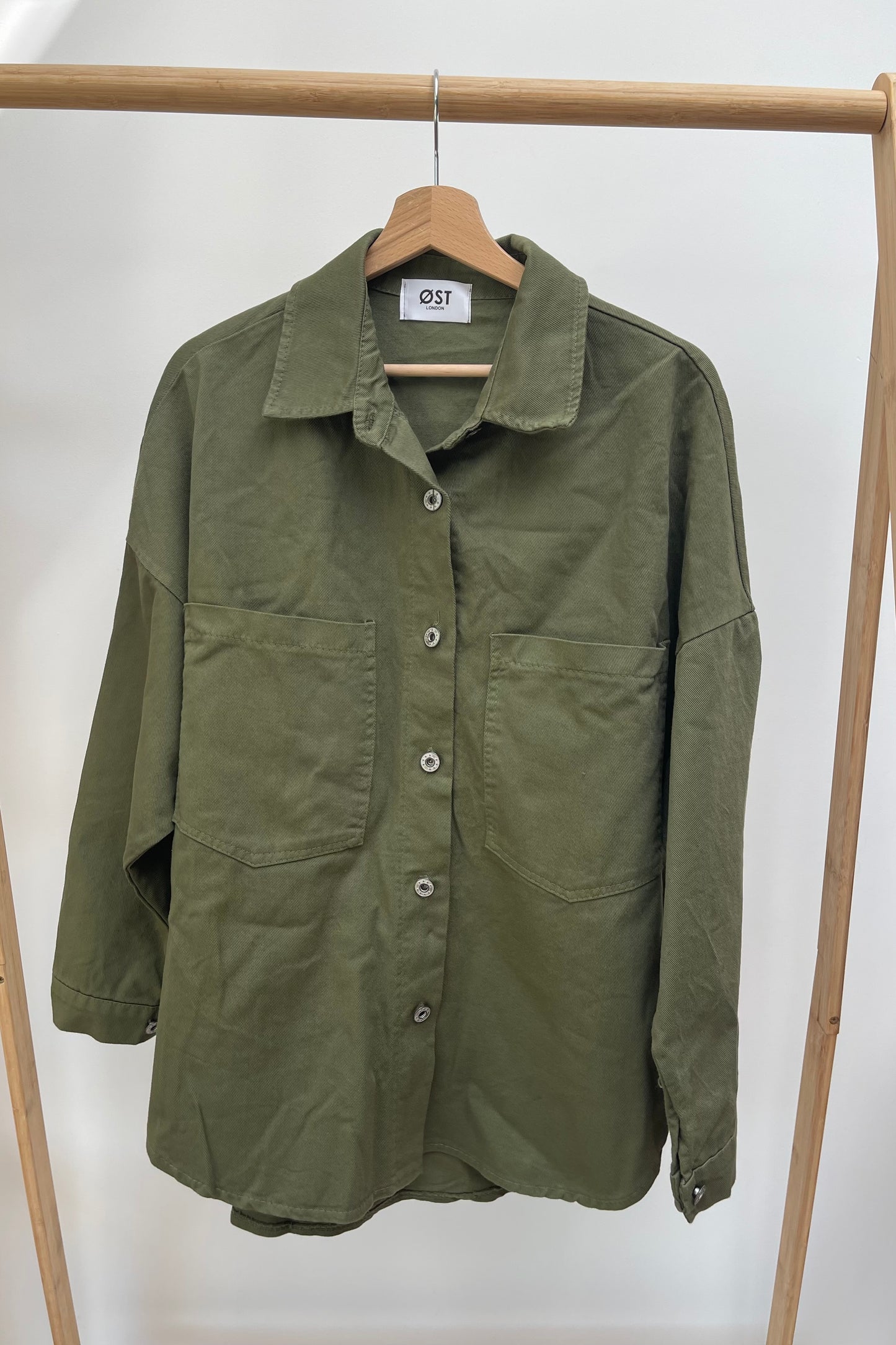 Dea White Canvas Work Shirt -Khaki