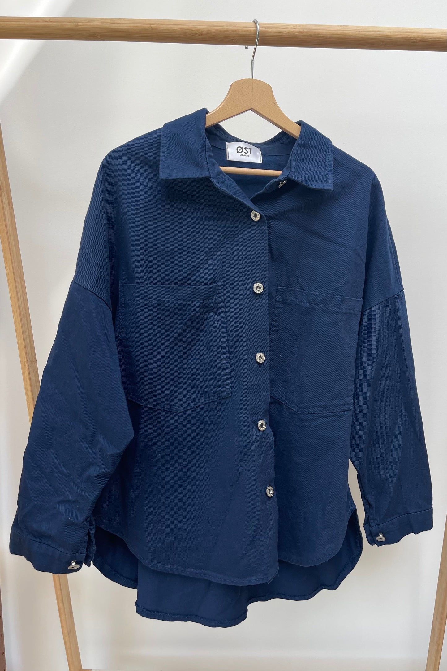 Dea Navy Canvas Work Shirt -Navy