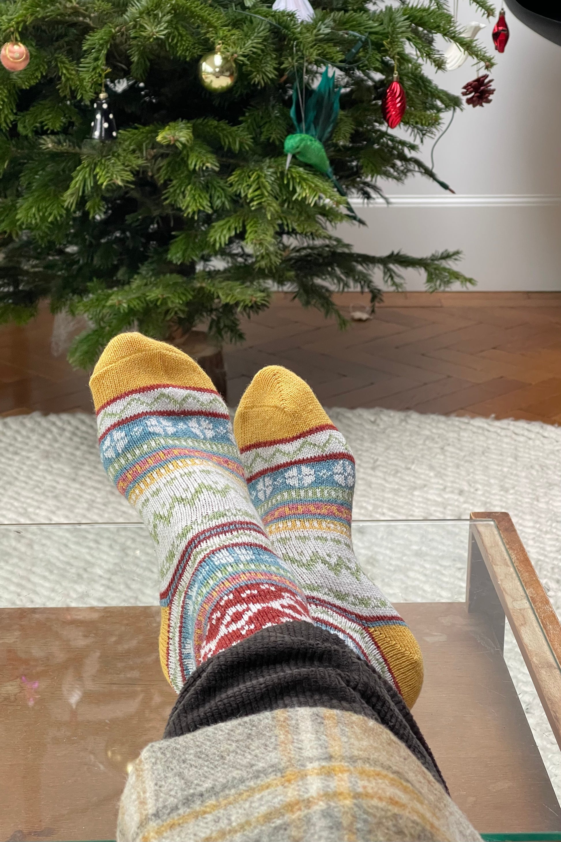 scandinavian fair isle wool socks