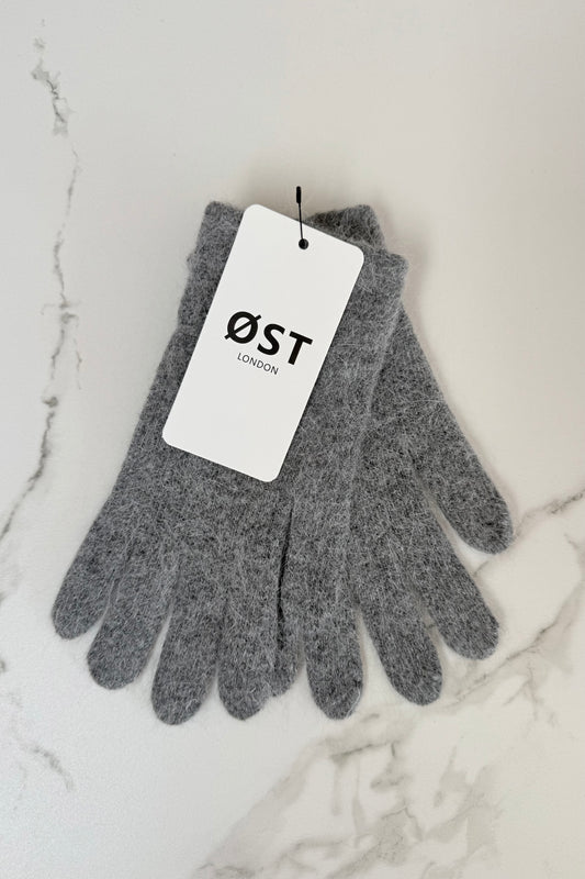 Clara Angora Scarf -Dark Grey