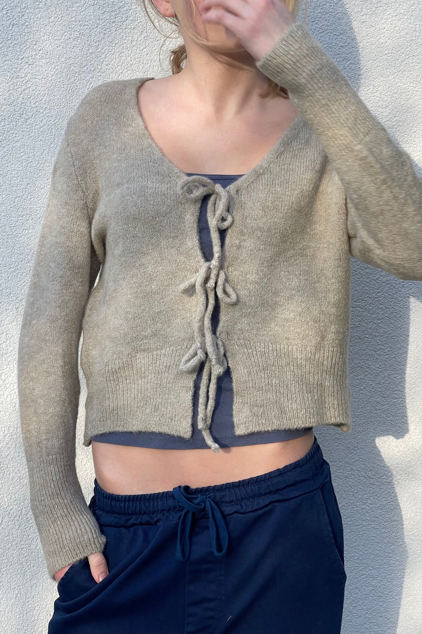 Alpaca Wool tie cardigan